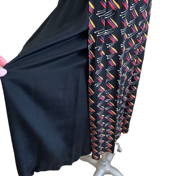 Vintage 70s 80s Contempo Casuals Graphic Print Wrap Rayon Dress - Picture 8 of 12